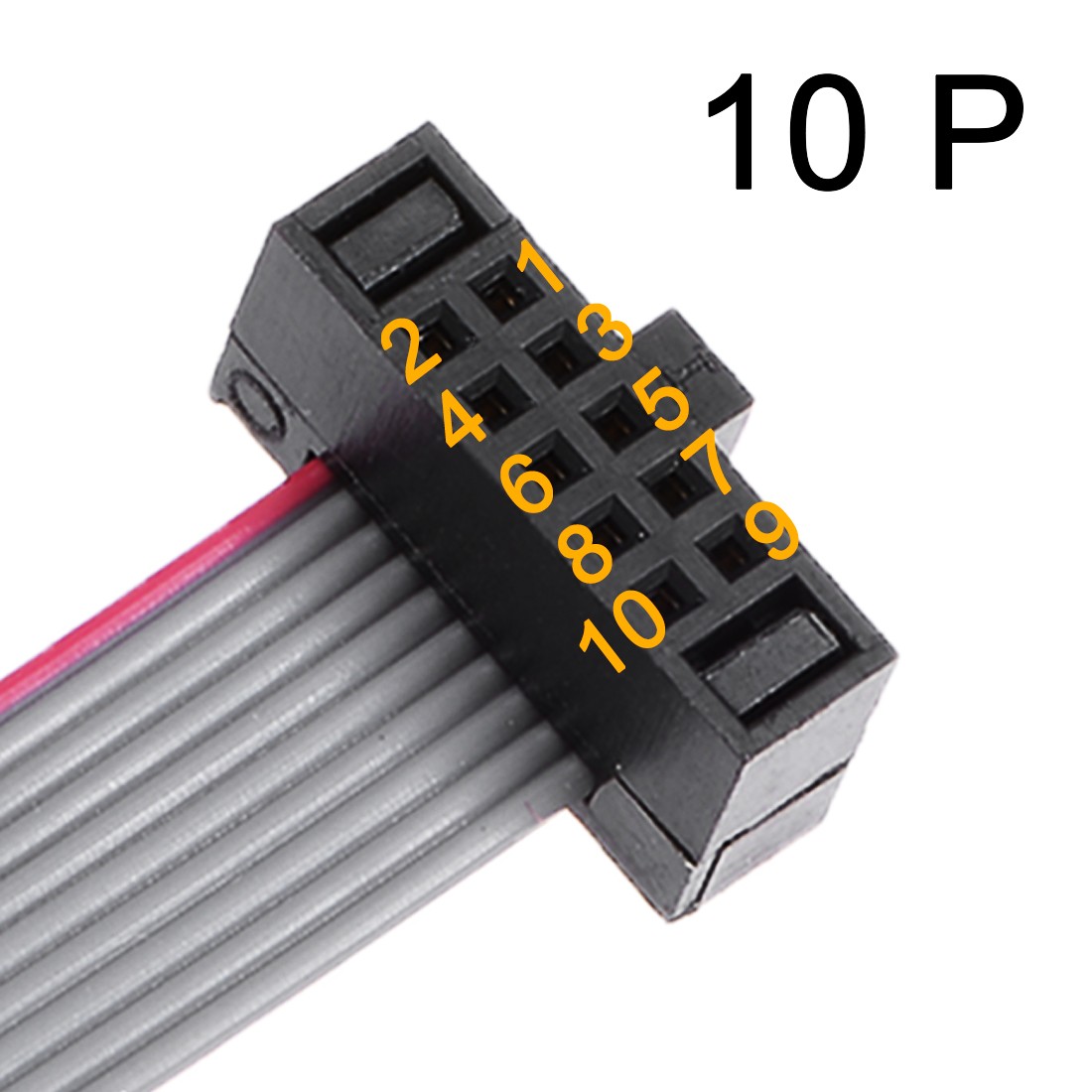 2Pcs IDC 10 Pin Connector Flat Ribbon Cable Female 20cm 1.27mm Pitch