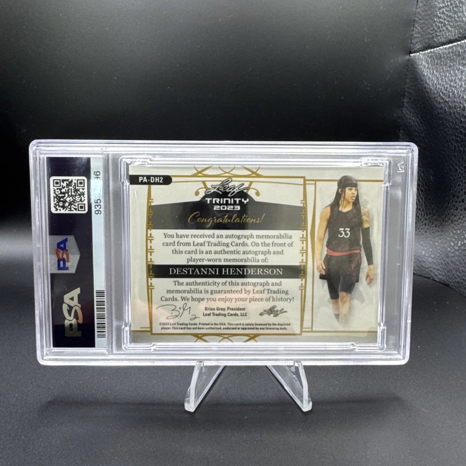 2022 Leaf Trinity DESTANNI HENDERSON Gold Leaf Patch Auto 🔥 63/75 PSA 10 🔥  - Image 2 of 4