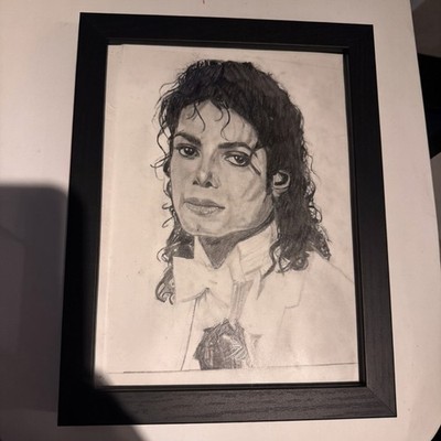 Michael Jackson Bleistift Portrait Zeichnung A4 - Original handgezeichnete Graphit Fächer Kunst