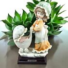 Vtg Giuseppe Armani Sculpture Capodimonte Girl with Baby Doll Stroller Carriage