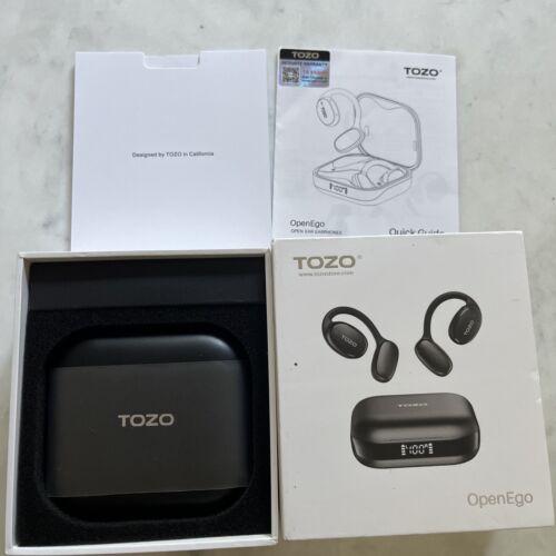 NEW NIB TOZO OpenEgo Open Ear Wireless Headphones - Black T13088