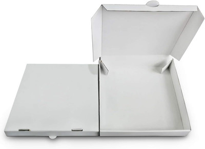 14'' Premium White Corrugated Pizza Boxes Take Out Containers, DIY Decoration for