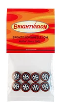 8 Brightvision Redline Wheels – 8 Medium Bright Chrome Cap Style Wheels