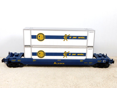 MTH 30-76377 Alaska Railroad Husky Stack Car