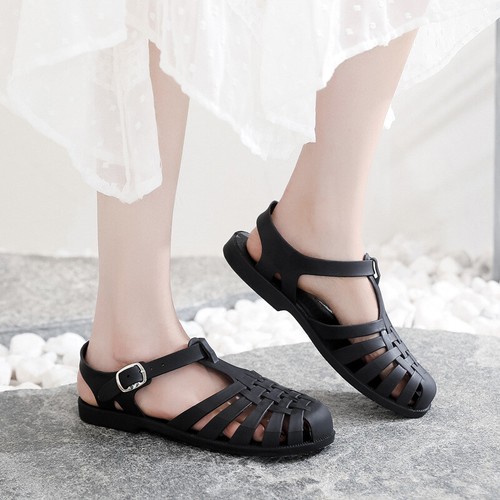 NEW GIRLS FLAT BEACH FLIP FLOPS SHOES LADIES SHOES RETRO JELLY SANDALS SUMMER - Picture 8 of 19