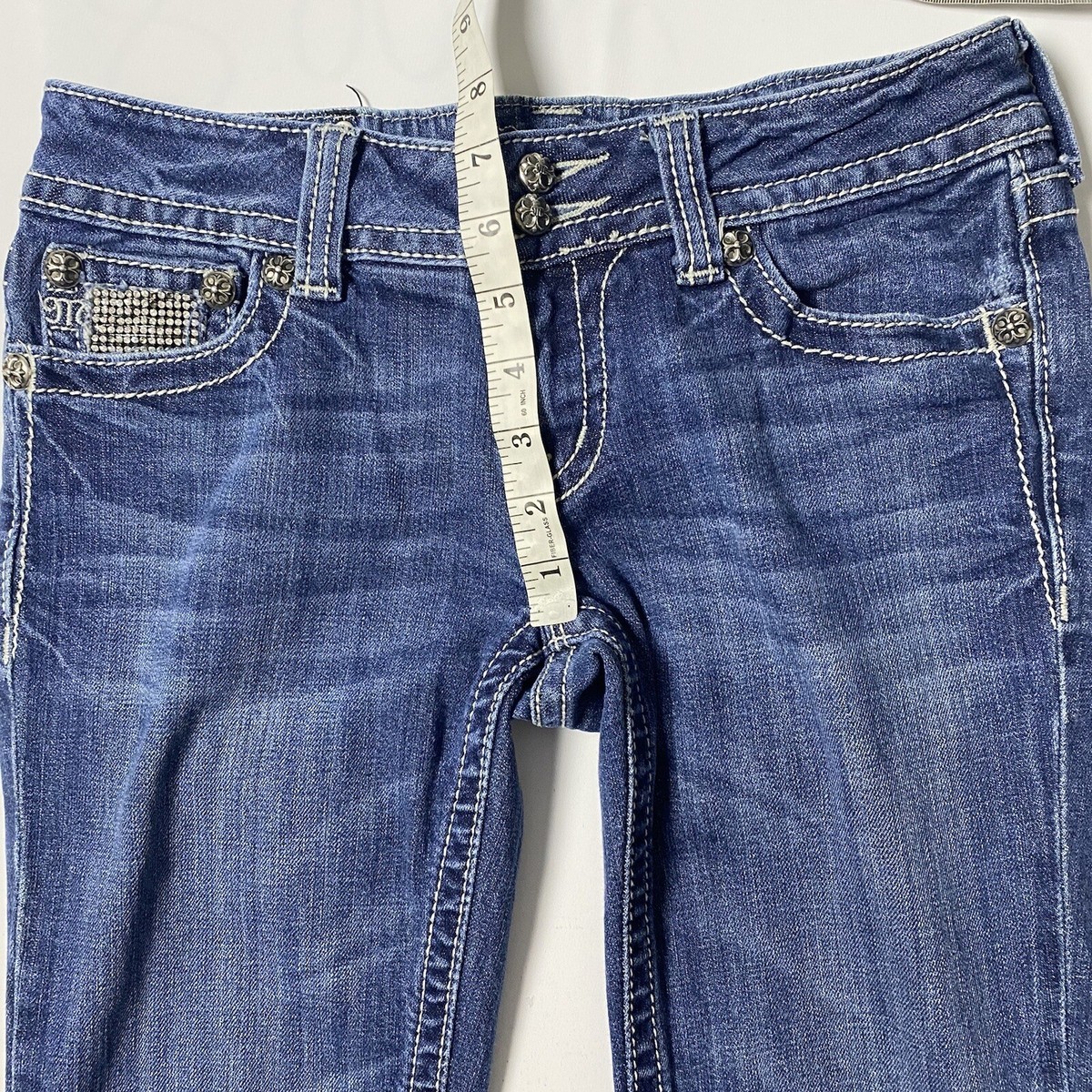 Miss Me Bootcut Jeans Solid Rhinestone Pockets Dark Wash Miss Me Bootcut Jeans Solid Rhinestone Pockets Dark Wash