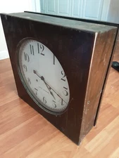 ANTIQUE SETH THOMAS DUAL DOUBLE SIDED MARKET STORE CLOCK RARE