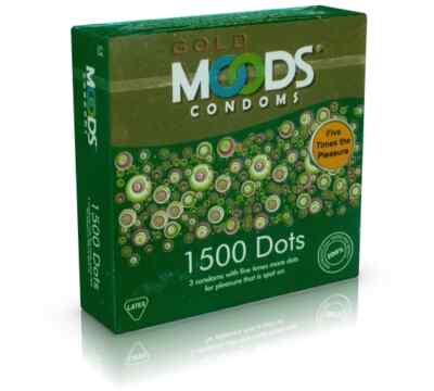 Moods Gold 1500 Dots Kondome 3er/12er | Genoppt, stimulierend, Noppenkondome