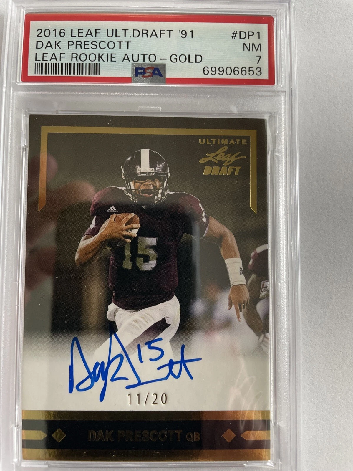 Dak Prescott Leaf Ultimate Draft 1991 Leaf Rookie Autographs #DP1 Gold