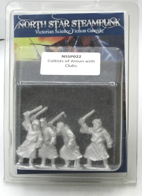 #ad North Star NSSP022 Cultists of Amun with Clubs Steampunk Egyptian Cult Members $17.99