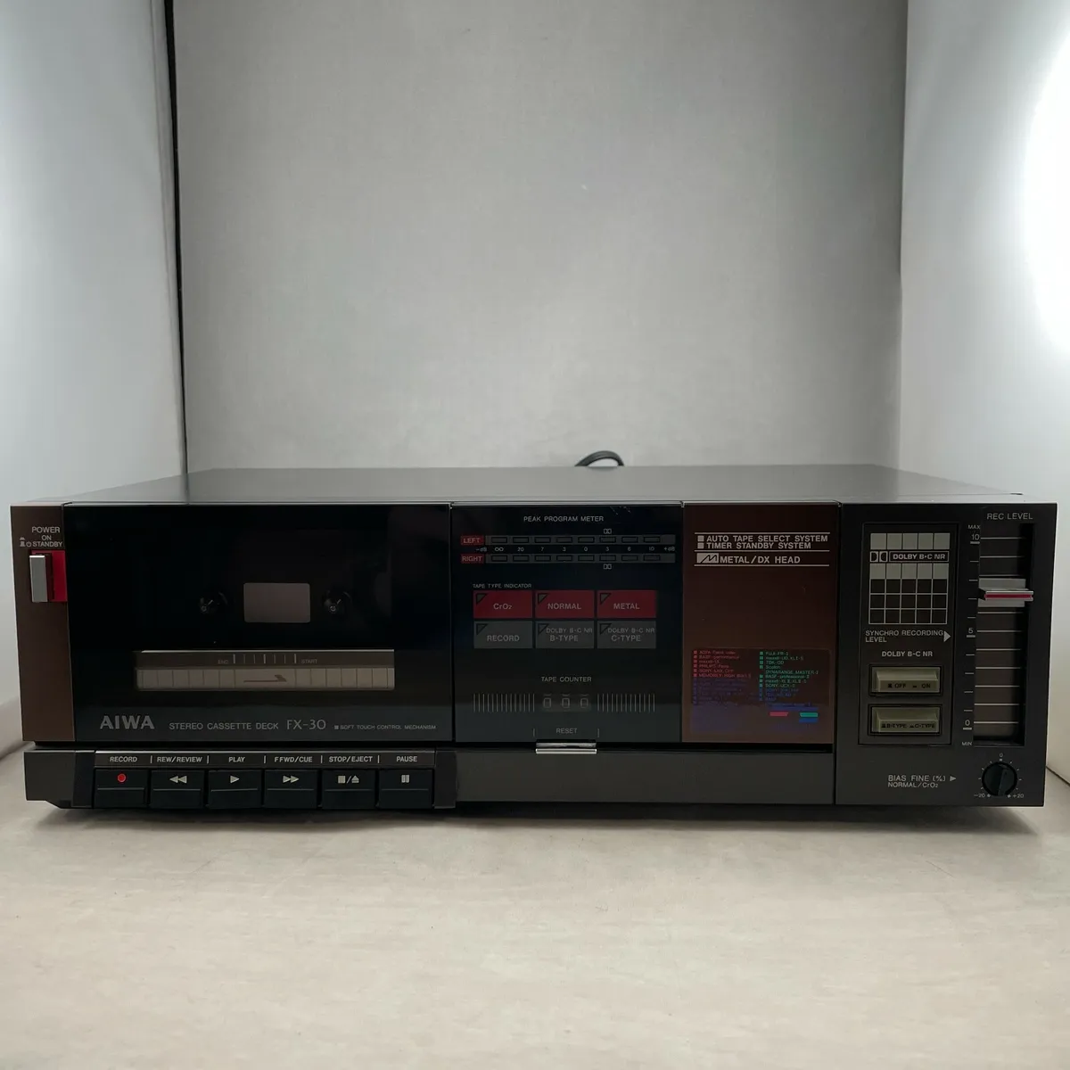 Aiwa FX-30 Stereo Cassette Deck Vintage 1983 - Powers On - Needs Belts For  Parts