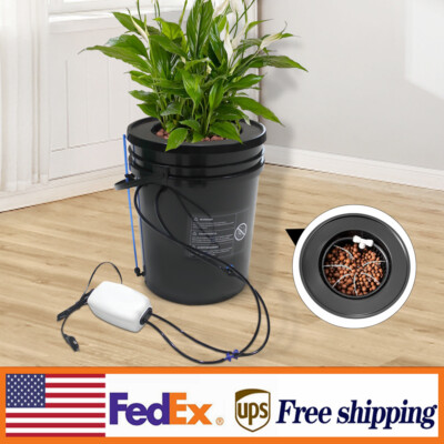Deep Water Culture DWC Hydroponic Grow System Kit,5 Gallon Round Bucket Set 110V
