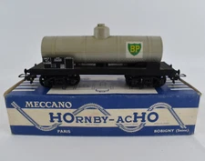 HORNBY 7250 acHO TANK CAR BP A BOGIES MADE IN FRANCE WITH MECCANO box