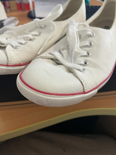 ladies white converse all star white ox trainers size UK 5 - Picture 3 of 4