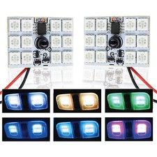 A1 2x Rgb Multi-color Led Panel Light 12-smd 5050 Interior Accent Bulbs W Remote A1 2x Rgb Multi-color Led Panel Light 12-smd 5050 Interior Accent Bulbs W Remote