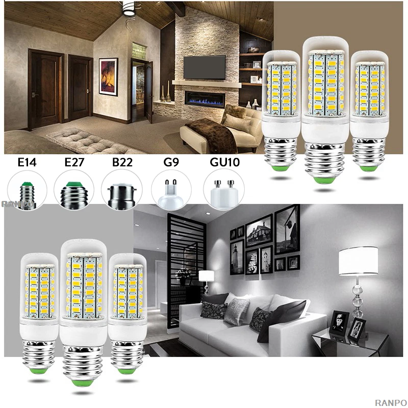 1Pcs 10Pcs LED Corn Light Bulbs E14 E27 ES B22 BC G9 GU10 5730 SMD 7W 25W Lamp - Image 2 of 4