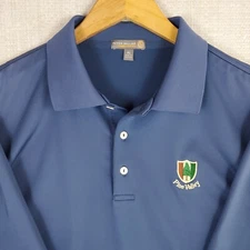 PETER MILLAR x PINE VALLEY Summer Comfort Size XL Mens Polo Shirt Blue Golf