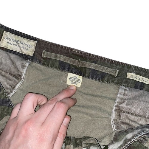 VTG DENIM & SUPPLY RALPH LAUREN FIELD CARGO PANTS MILITARY CAMO MENS 42x32 (L) - Picture 3 of 5