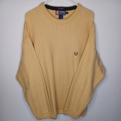 CHAPS Ralph Lauren バーガンディ カウチ　セーター　Lサイズ VINTAGE CHAPS Ralph Lauren Men's Cable Knit Textured Sweater Size
