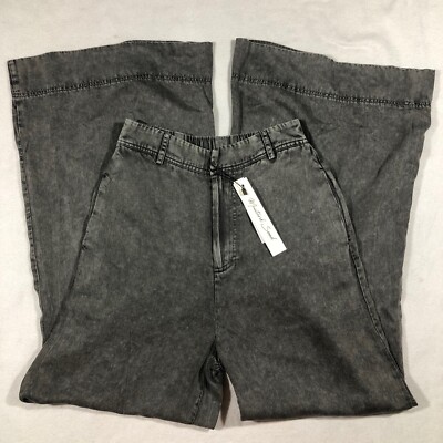 NEW Mustard Seed Womens S High Waist Wide Leg Pants Lightweight Thin Gray NWT