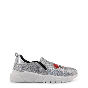 love moschino heart sneakers in silver