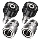 4 Pack Stainless Steel Pressure Washer Adapter Set M22 14mm Swivel To 3/8"