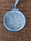 1935 Silver Mercury Dime Pendant