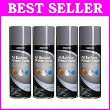 One-Part Epoxy Primer Spray Paint - Matte Gray, 4 Cans