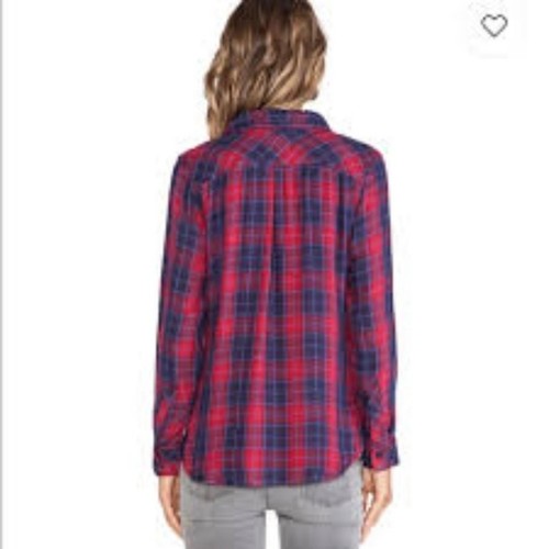 Camisa con botones Rails Hunter Kendra a cuadros caramelo manzana roja azul marino talla mediana - Imagen 2 de 11