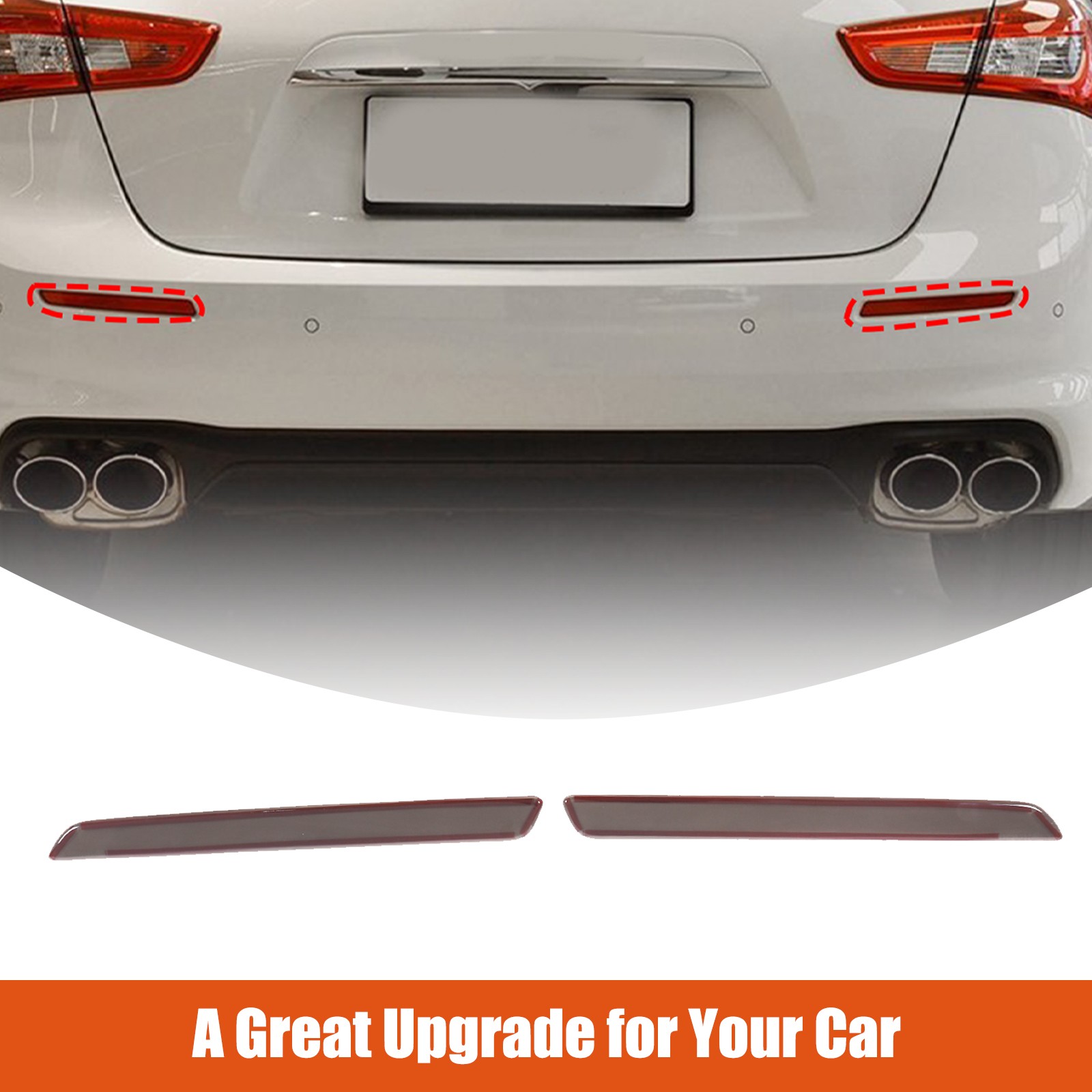 Smoked Black Rear Fog Tail Light Lamp Cover Trim For Maserati Ghibli 18-23 US