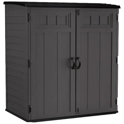 Suncast Bms6225d 106 Cu. Ft. Multi-Wall Resin Plastic Storage Cabinet, Dark Gray