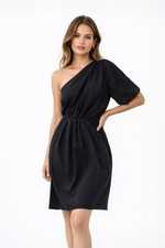 ASOS Black Asymmetric One Sleeve Party Dress – UK 12 – Fully Lined – Excellent