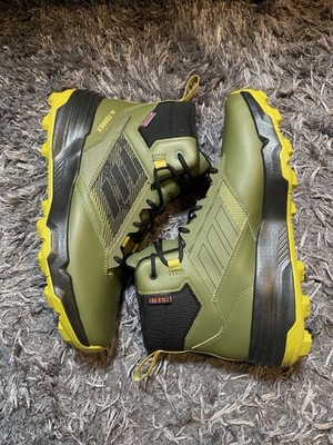adidas Terrex Unity Mid Leather Hiking Boots Olive Black GZ3936 Men's Size 11