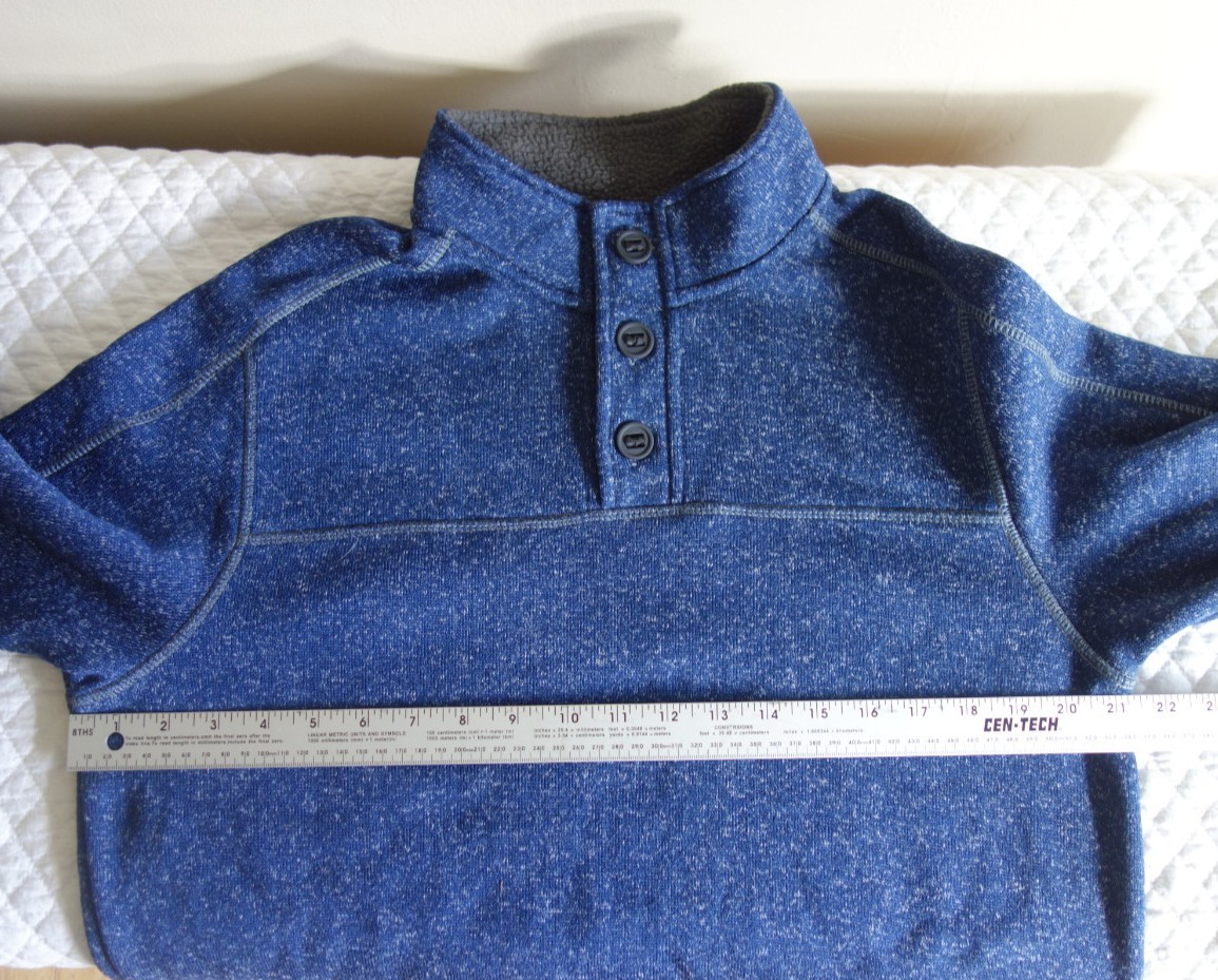 REDHEAD Blue / Heather Pull-over ¼ button sweater… - image 4