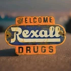 Vintage Rexall Drugs Porcelain Sign Drugs Welcome Walgreens Pharmacy Gas Oil