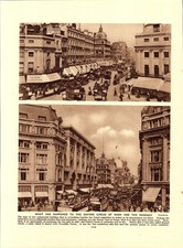 "Oxford Circus in Victorian Times and c1926" Original 1920s LONDON Photo Print
