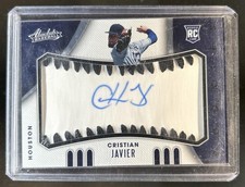 2021 Panini Absolute Cristian Javier Rookie Baseball Material RC Black Auto #/60