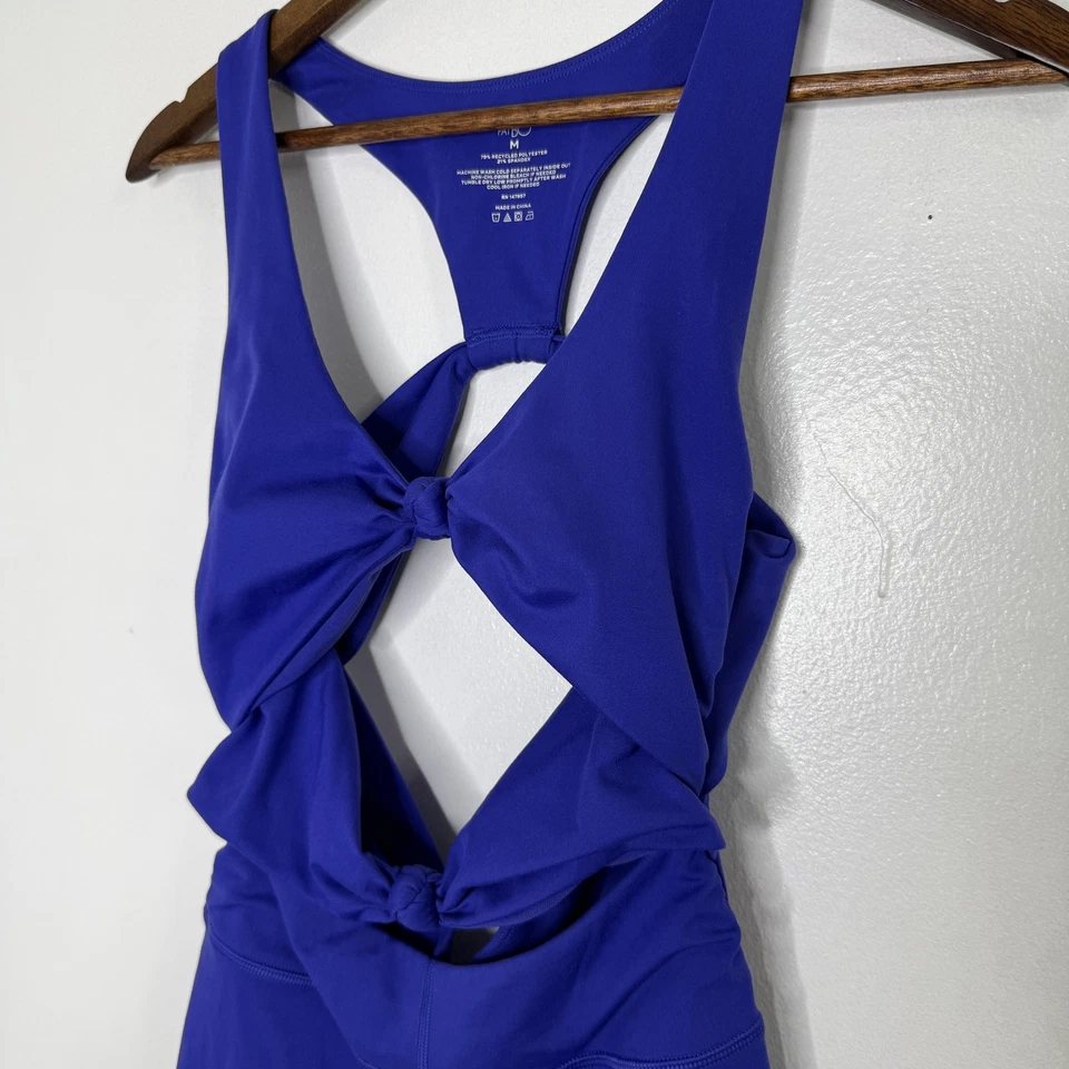 PatBO Revolve Womens One Piece Medium Blue Cutout Knot Front Sleeveless Stretch - Image 2 of 4