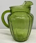 VTG--Anchor Hocking Sprucewood/1960s Water Pitcher / Avocado Green / MCM Glass