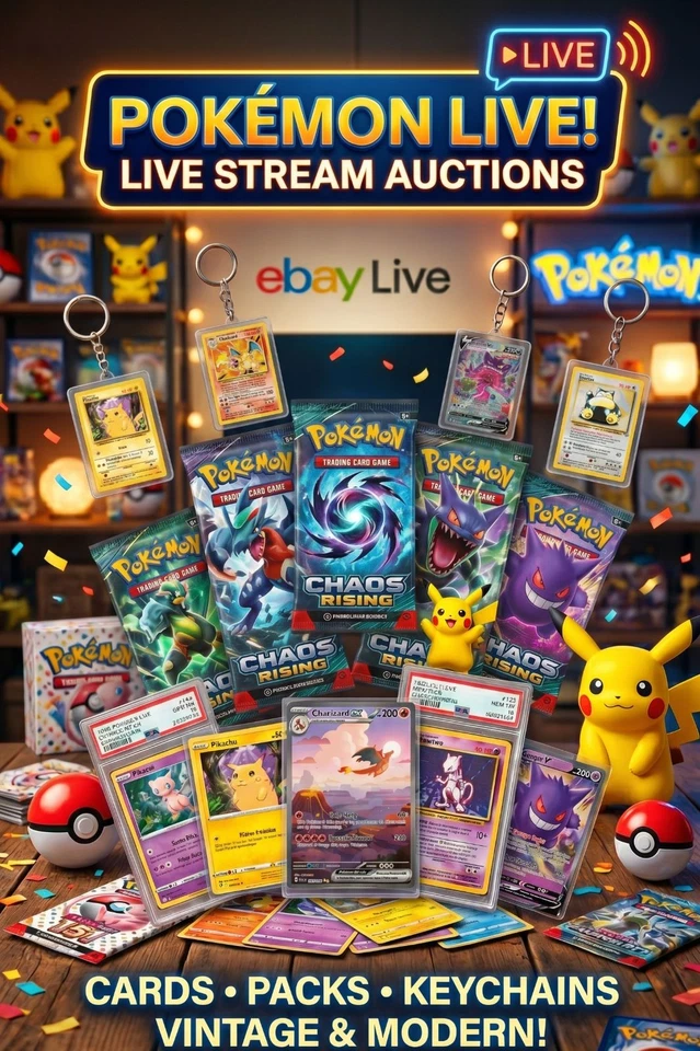 🔥 RIP & SHIP + LIVE AUCTION! Keychains & Singles! 🔥