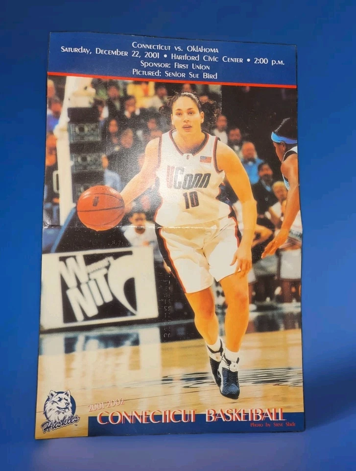 1998 Signed UCONN Sue Bird Cut & 2001 Ltd Storrs Stadium Premium Game Poster HOF - Image 3 of 4