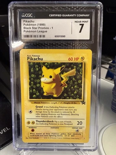 1999 Pokemon  Black Star Promos Pikachu #1 CGC 7