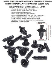 Rivetti Clip scatto Plastica 6mm Carene Codoni Honda Yamaha Tmax Suzuki Kawasaki