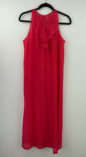 Gossard Artemis Vtg Small Nightgown Pink Lace Ruffle Romantic Sheer Maxi A8-02