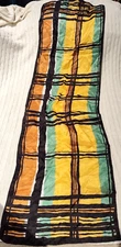 Vintage Scarf Multicolored Rectangle Striped Design 52" x  17"  Womens