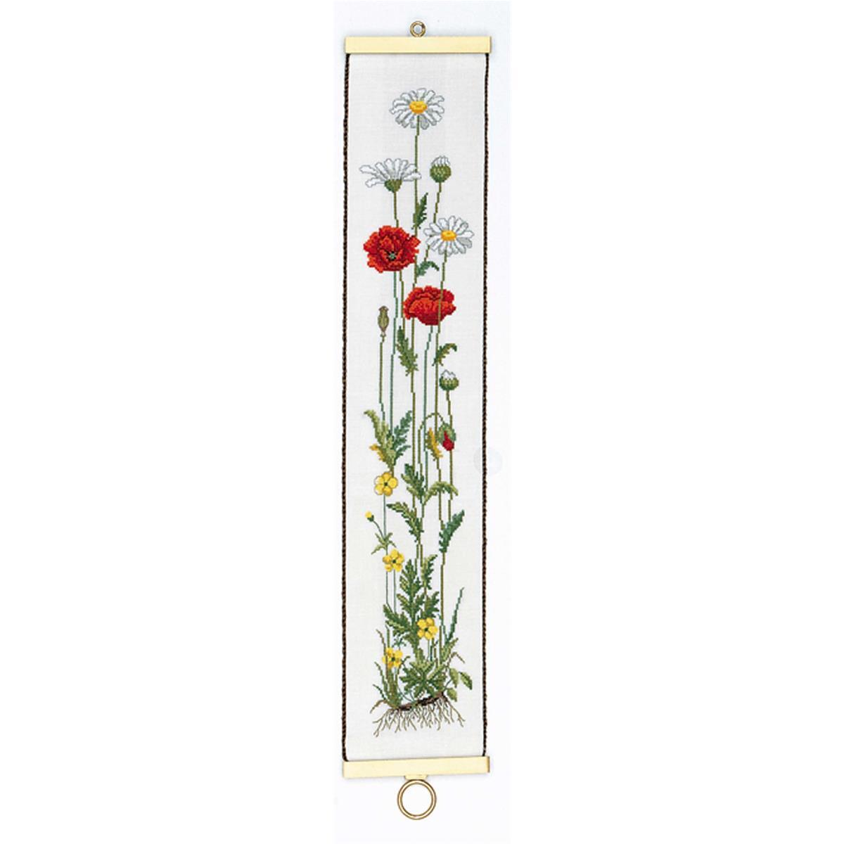 Eva Rosenstand counted cross stitch kit ""Poppy"", 12x65cm, DIY