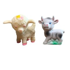 Vintage R Dakin  Co Lamb  Calf Figurines - Adorable Farm Animal Decor