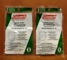 Mantle Lot of 2 Coleman Lantern Instaclip 21 Mantles 2 Packs 21B122 NEW mantle