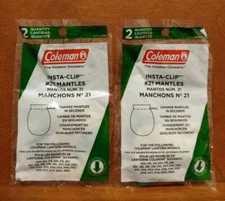 Mantle Lot of 2 Coleman Lantern Instaclip #21 Mantles 2 Packs 21B122 NEW mantle