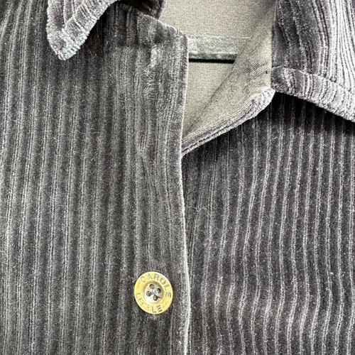 Carole Little Womens Corduroy Button Up Shirt Jacket Shacket Size 1X Black VTG - 第 5/11 張圖片
